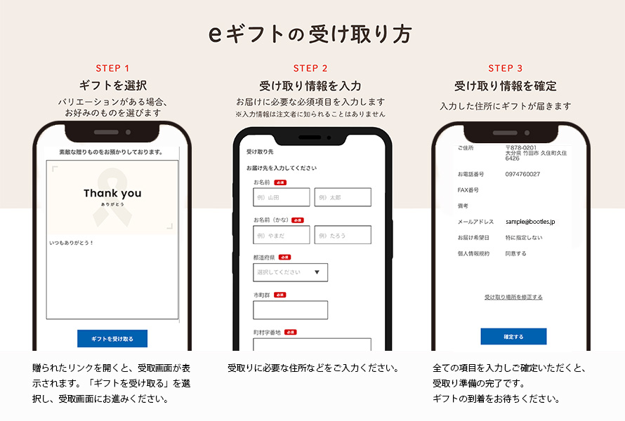 eギフト　受け取り方
